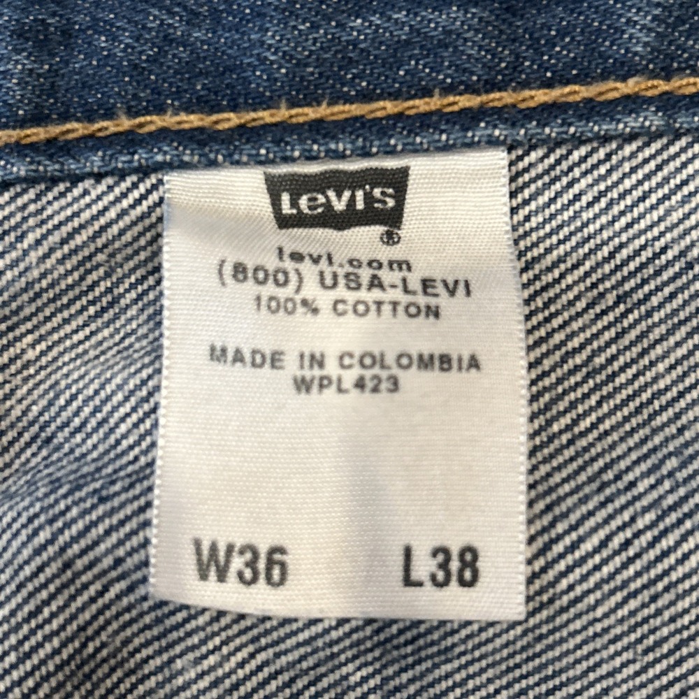 Vintage Levis 501XX Jeans Mens 36x38 Blue Denim Straight Button Fly (Fits 36x36) - Picture 4 of 10